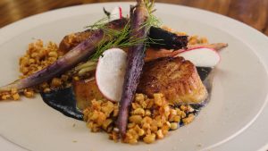 A full plate of food