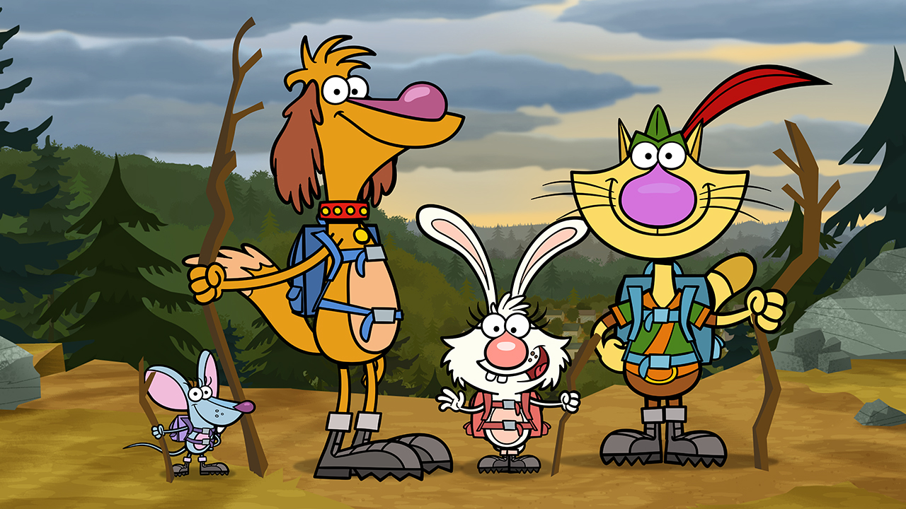 Nature Cat and his friends on a hike