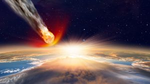 An asteroid hurtles toward earth