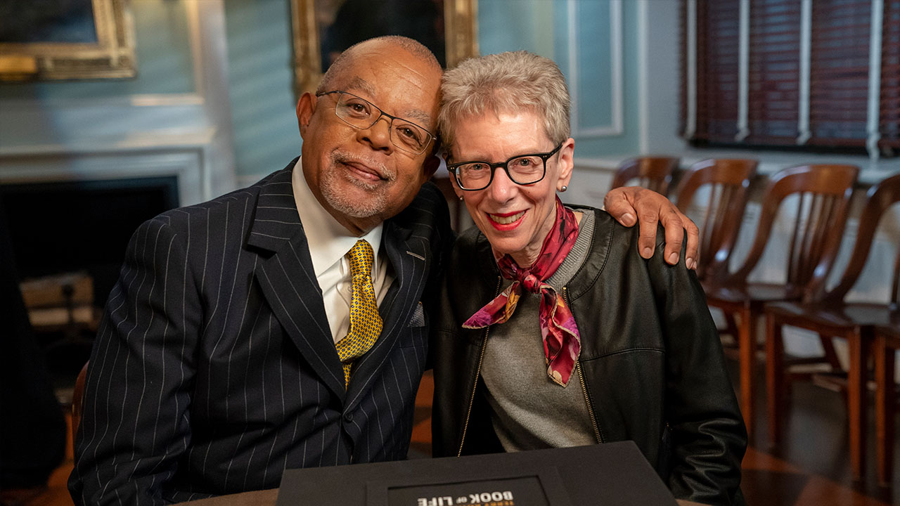 Host Henry Louis Gates, Jr. with journalist Terry Gross at the New York Genealogy society.