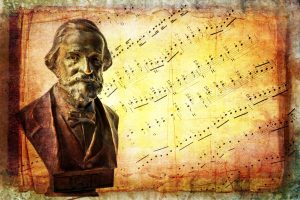 Verdi bust on manuscript