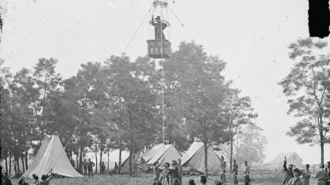 A Civil War soldiers' camp