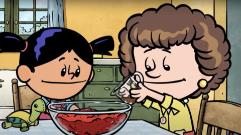Yadina cooks with Julia Child in Xavier Riddle and the Secret Museum