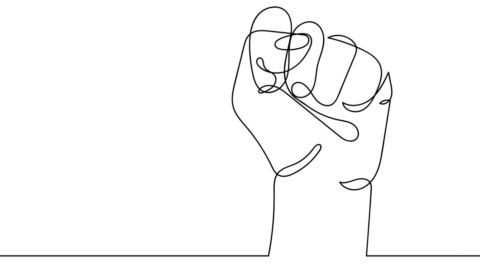 Graphic of a white fist