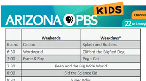 Arizona PBS daytime weekly programming schedule