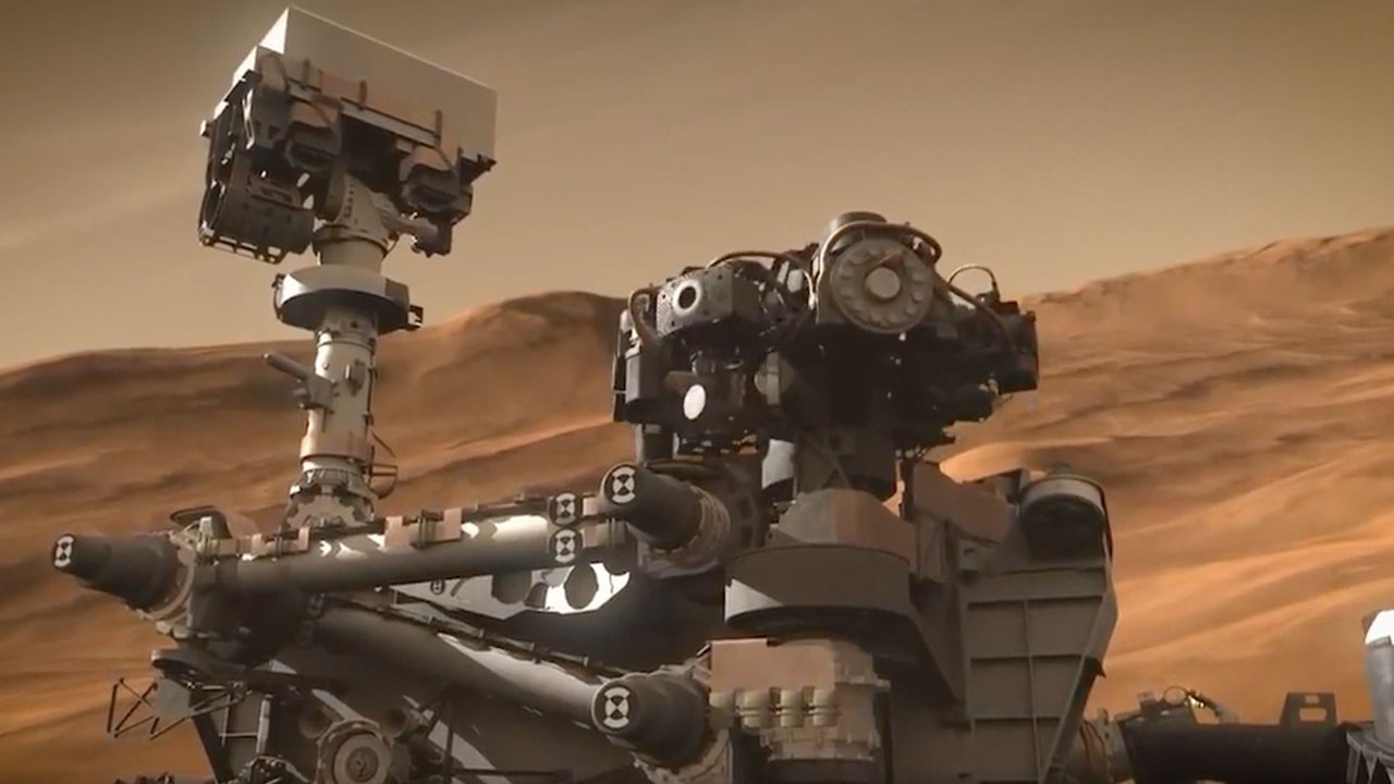 A Space rover on Mars.