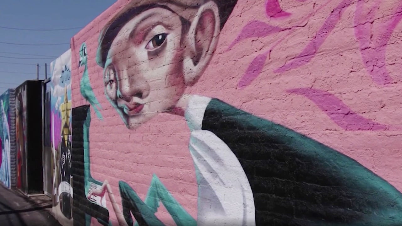 Local muralist's part in the "Black History Month Mural Project