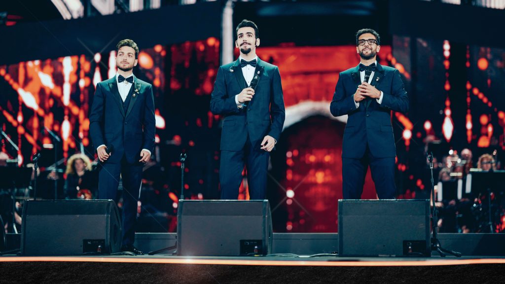 The three members of Il Volo on stage