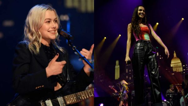 Oliva Rodrigo and Pheobe Bridgers performing