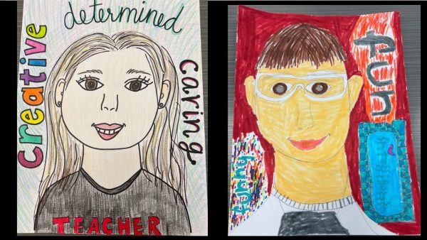 Two students' self portraits