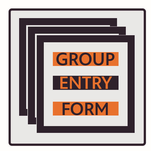 Group entry form graphic showing a stack of papers