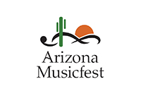Arizona Musicfest logo with a green cactus and orange sun