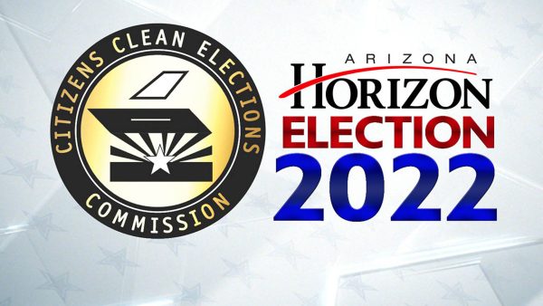Clean Elections Commission logo next to the Arizona Horizon Election 2022 logo