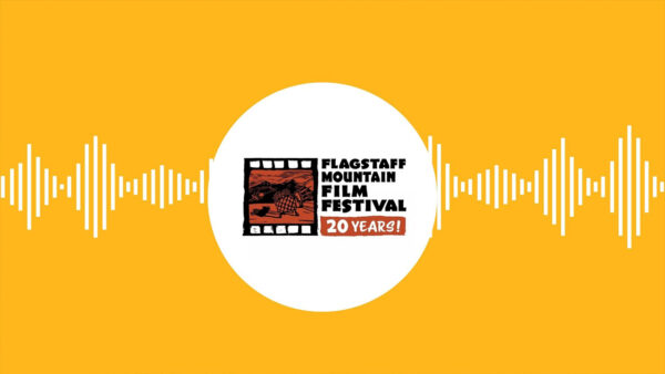 Logo for the Flagstaff Mountain Film Festival, celebrating 20 years