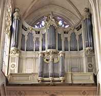 white pipe organ in a church