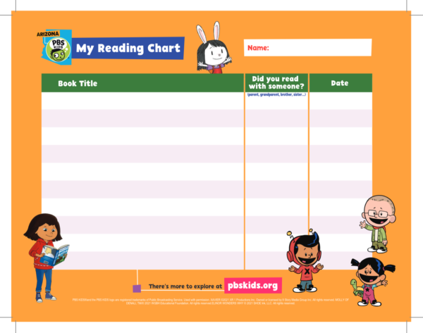 PBS Kids Reading Chart