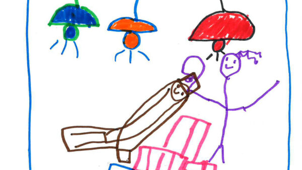 Pre-K student Ben Hall's drawing of a child going to the dentist.