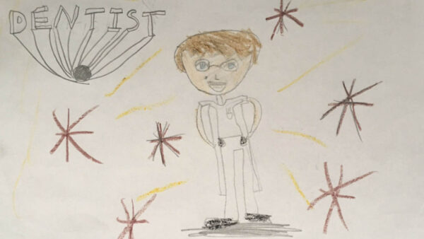 Second grader Sylvia Fletcher's drawing of a dentist