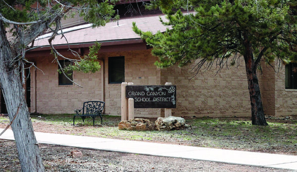 Outside view of a building with a sign reading Grand Canyon School District