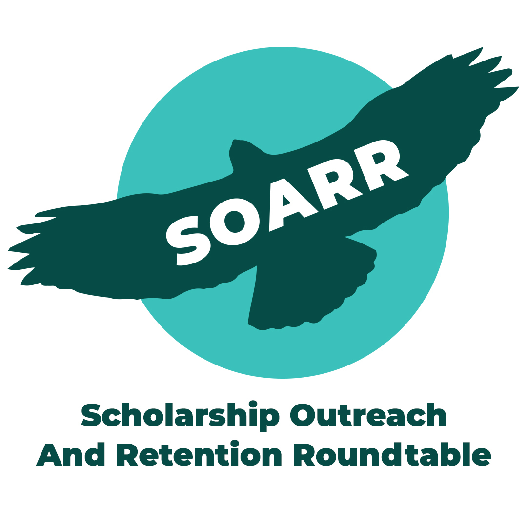 An eagle is in a blue circle with SOARR across his wings. The organization name is below the circle.