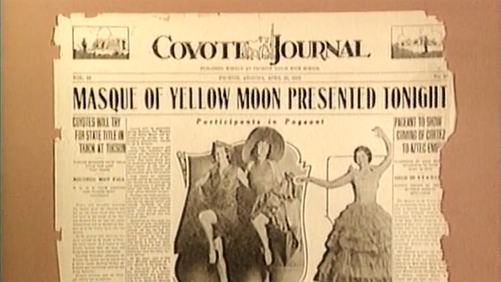 Newspaper headline showing the Masque of the Yellow Moon