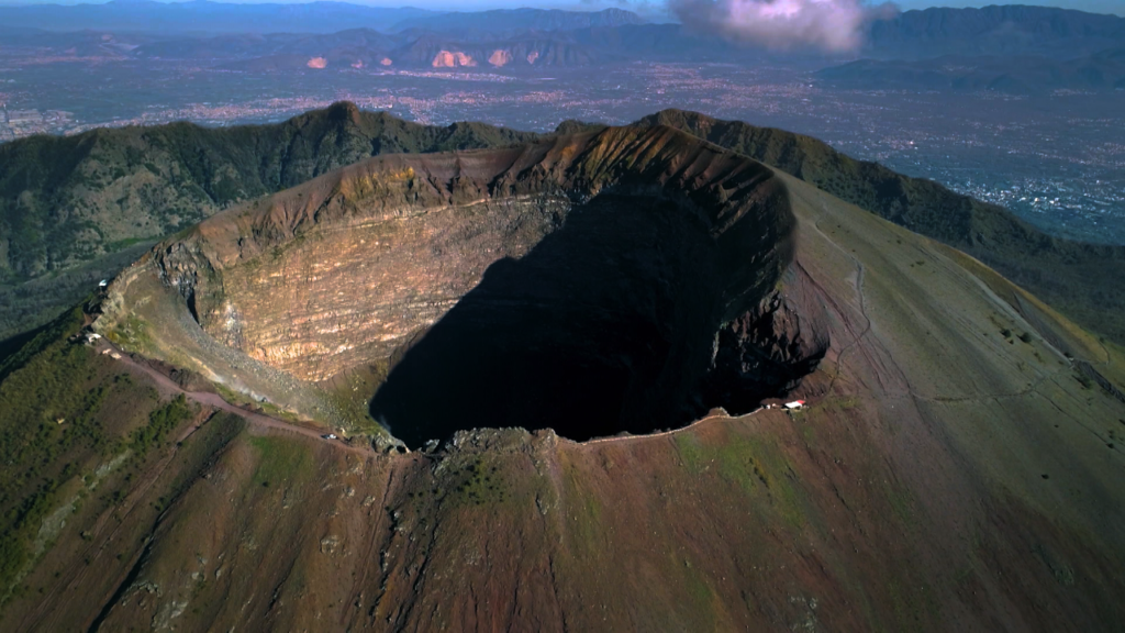 An aerial view of Mount Vesuvius. - SECRETS OF THE DEAD 