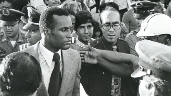 Roberto Clemente greeted by fans in Puerto Rico.