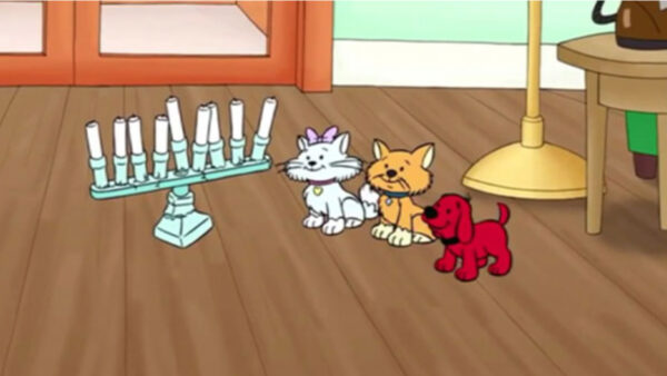 Clifford the dog learns about Hanukkah
