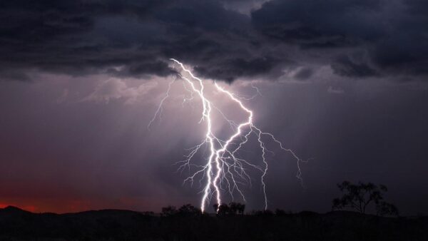 Lightning striking the Earth