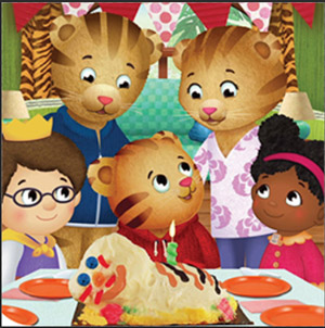 Daniel Tiger cooks with family and friends on Thanksgiving