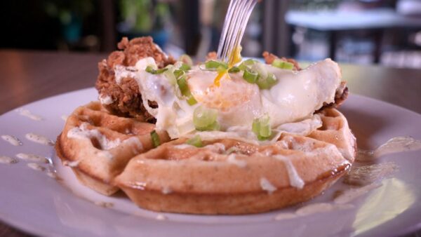 Chicken and Falafel Waffle