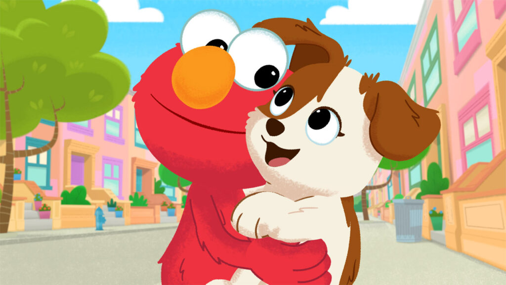 A picture from Furry Friends Forever as Elmo Gets a Puppy
