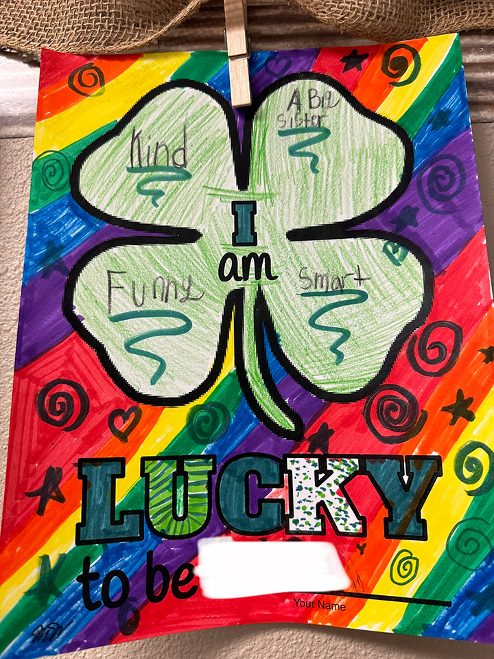 An example from the Lucky to be Me classroom activity