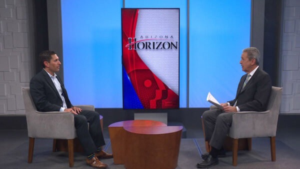 Daniel Openden sitting across AZPBS Horizon host Ted Simons