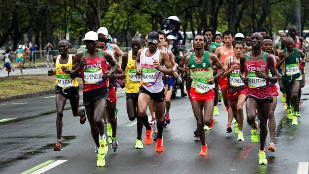 Runners take part in a marathon