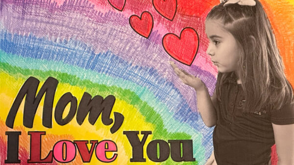 An example of the Mom, I love you Mother's Day activity