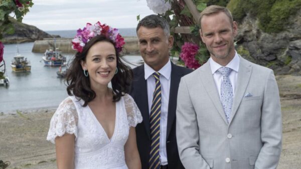 Three of the main characters from the Doc Martin finale: Licence to Practice