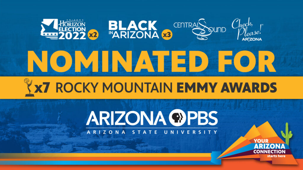 graphic for Emmy nominations for Arizona PBS 2023
