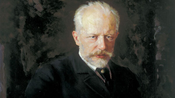A painted portrait of the famous composer Tchaikovsky