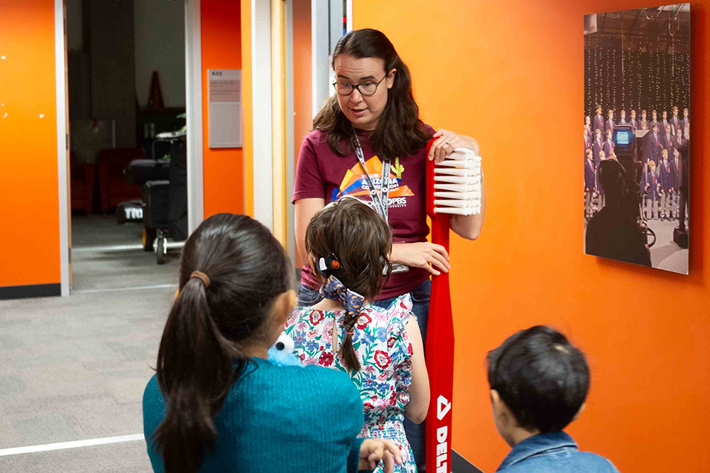 Students take a tour of Arizona PBS as part of the 2023 Digital Video Contest awards celebration