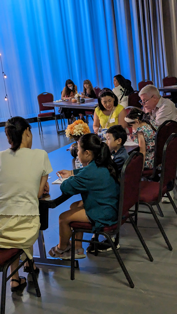 students take part in a fun activity at Arizona PBS' awards celebration for the 2023 Digital Video Contest