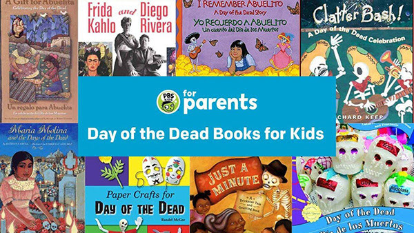 A collage of books with text reading: Day of the Dead Books for Kids