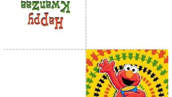 Kwanzaa Card activity with Elmo holding a drum
