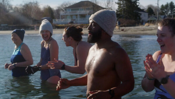 Baratunde Thurston takes a winter ocean swim in Maine with Ice Mermaids