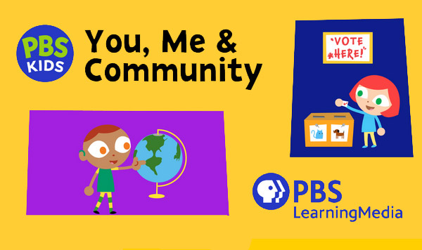 A fun graphic for kids that reads: You, Me & Community