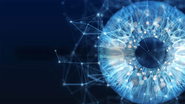 An illustration of a blue eye for NOVA: A.I. Revolution
