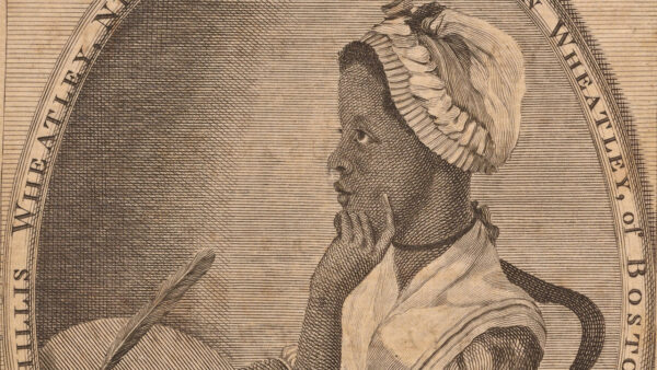 A drawing of poet Phillis Wheatley