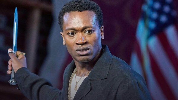 Ato Blankson-Wood performing in Hamlet