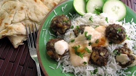 Meatballs and rice