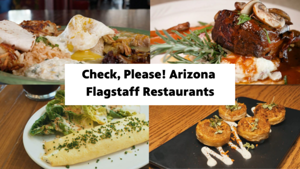 Collage of four dishes of restaurants from Flagstaff